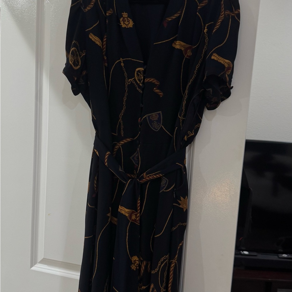 Black Nautical Chain Print Button-Up Top - Picture 2 of 2